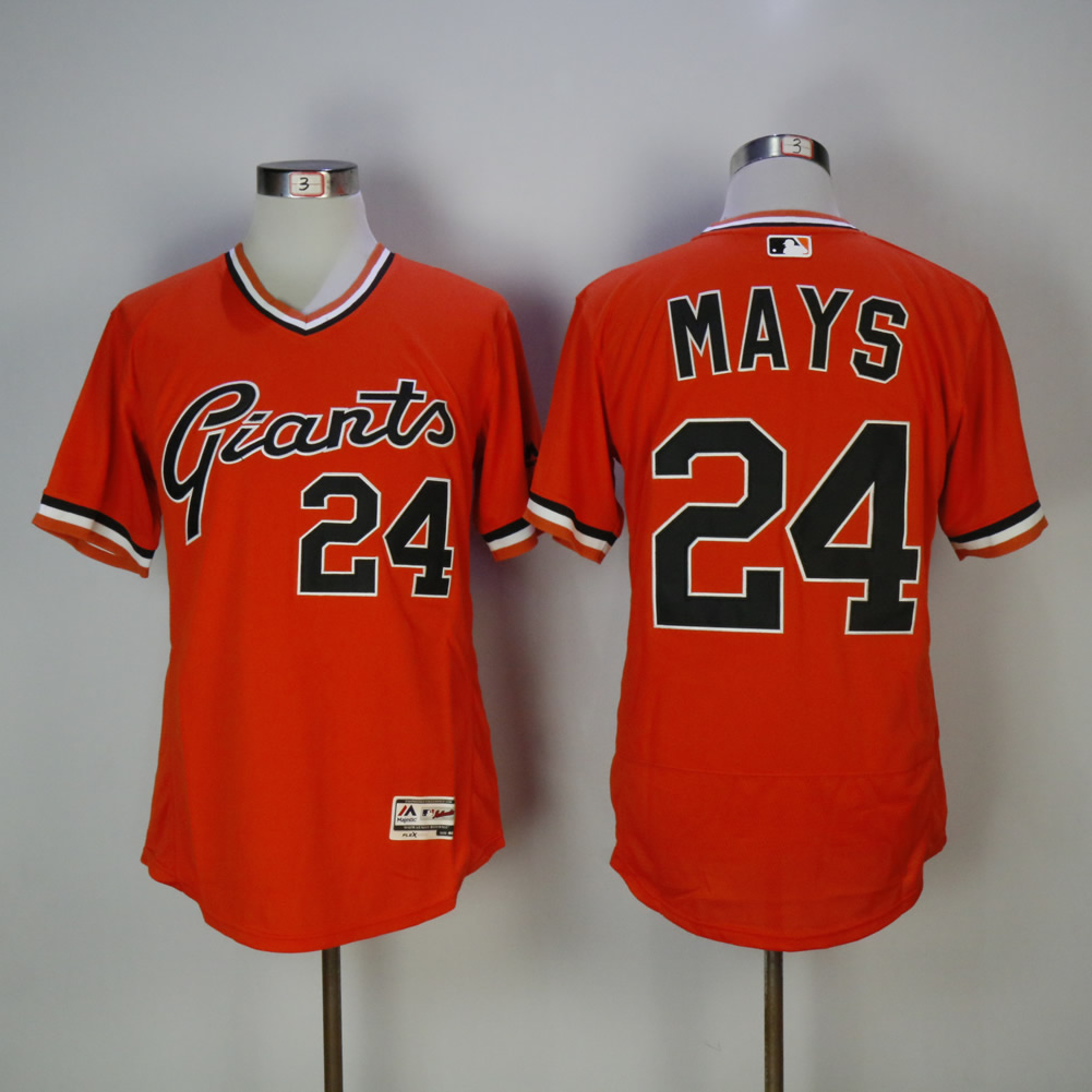 Men San Francisco Giants #24 Mays Orange Elite MLB Jerseys